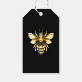 ブラックフェイクにゴールドフォイルのロゴBee多角形 ギフトタグ (裏面)