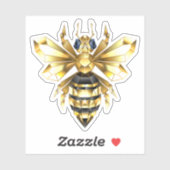 ブラックフェイクにゴールドフォイルのロゴBee多角形 シール (シート)