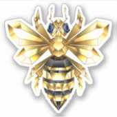 ブラックフェイクにゴールドフォイルのロゴBee多角形 シール (正面)