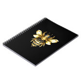 ブラックフェイクにゴールドフォイルのロゴBee多角形 ノートブック (左側)
