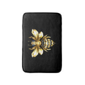 ブラックフェイクにゴールドフォイルのロゴBee多角形 バスマット (正面縦)