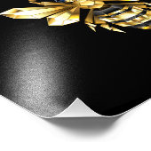 ブラックフェイクにゴールドフォイルのロゴBee多角形 フォトプリント (角)