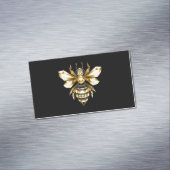 ブラックフェイクにゴールドフォイルのロゴBee多角形 マグネット名刺 (インサイチュ)