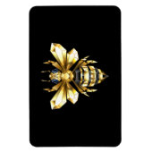 ブラックフェイクにゴールドフォイルのロゴBee多角形 マグネット (縦)