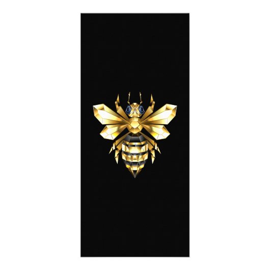 ブラックフェイクにゴールドフォイルのロゴBee多角形 ラックカード (正面)