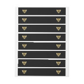 ブラックフェイクにゴールドフォイルのロゴBee多角形 ラップアラウンド宛名ラベル (シート)