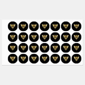 ブラックフェイクにゴールドフォイルのロゴBee多角形 ラベル (シート)