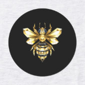 ブラックフェイクにゴールドフォイルのロゴBee多角形 ラベル (デザイン2)
