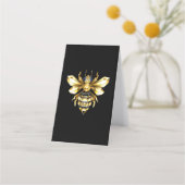 ブラックフェイクにゴールドフォイルのロゴBee多角形 ロイヤリティカード (正面)