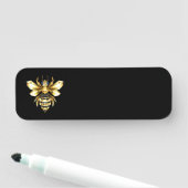 ブラックフェイクにゴールドフォイルのロゴBee多角形 名札 (インサイチュ)