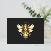 ブラックフェイクにゴールドフォイルのロゴBee多角形 案内状 (スタンド正面)