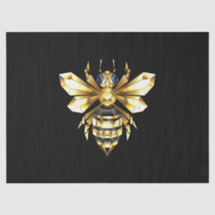 ブラックフェイクにゴールドフォイルのロゴBee多角形 薄葉紙