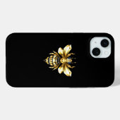 ブラックフェイクにゴールドフォイルのロゴBee多角形 Case-Mate iPhoneケース (裏面 (横))