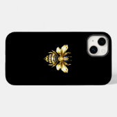 ブラックフェイクにゴールドフォイルのロゴBee多角形 Case-Mate iPhoneケース (裏面 (横))