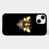 ブラックフェイクにゴールドフォイルのロゴBee多角形 Case-Mate iPhoneケース (裏面 (横))