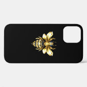 ブラックフェイクにゴールドフォイルのロゴBee多角形 Case-Mate iPhoneケース (裏面 (横))