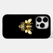 ブラックフェイクにゴールドフォイルのロゴBee多角形 Case-Mate iPhoneケース (裏面 (横))