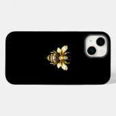 ブラックフェイクにゴールドフォイルのロゴBee多角形 Case-Mate iPhoneケース (裏面 (横))
