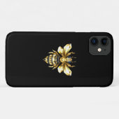 ブラックフェイクにゴールドフォイルのロゴBee多角形 Case-Mate iPhoneケース (裏面(横))