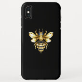 ブラックフェイクにゴールドフォイルのロゴBee多角形 Case-Mate iPhoneケース (裏面)