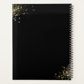 ブラックフェイクアポイントメント上の散乱金ゴールド紙吹雪 プランナー手帳 (裏面)