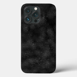 ブラックフェイクグリッターストライプパターンのレギンス iPhone 13 PROケース