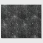 ブラックフェイクグリッターチータスポット ラッピングペーパー (フラット)