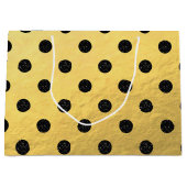 ブラックフェイクグリッタードット付き金箔抱き枕 ラージペーパーバッグ (正面)