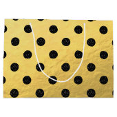 ブラックフェイクグリッタードット付き金箔抱き枕 ラージペーパーバッグ (裏面)