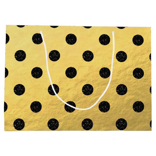 ブラックフェイクグリッタードット付き金箔抱き枕 ラージペーパーバッグ (裏面)