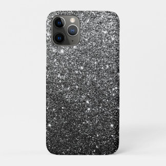 ブラックフェイクグリッターラグジュアリー iPhone 11 PROケース