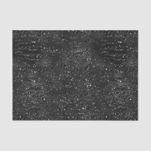 ブラックフェイクグリッター縞模様 薄葉紙 (正面)