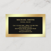 ブラックフェイクゴールドフォイルタージマハル旅行代理店 名刺 (裏面)