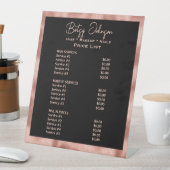 ブラックフェイクバラゴールドフォイル美しいサロン価格表 台座サイン (インサイチュ)