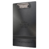 ブラックフェイクメタリック仕上げスチール クリップボード (左)