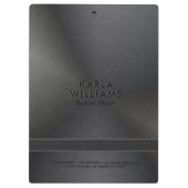 ブラックフェイクメタリック仕上げスチール クリップボード (裏面)