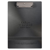 ブラックフェイクメタリック仕上げスチール クリップボード (正面)