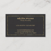 ブラックフェイクレザーと金ゴールド縁ど 名刺 (裏面)