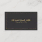 ブラックフェイクレザーと金ゴールド縁ど 名刺 (正面)