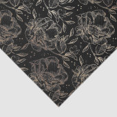 ブラックフェイク金ゴールドエレガント結婚花模様のギフト 薄葉紙 (詳細)