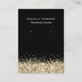 ブラックフェイク金ゴールドグリッタージュエリーイヤリングディスプレイ 名刺