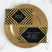 ブラックフェイク金ゴールドスタイリストソーシャルメディエレガントア 名刺