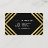 ブラックフェイク金ゴールドスタイリストソーシャルメディエレガントア 名刺 (裏面)