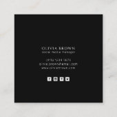 ブラックフェイク金ゴールドミニマリストプロフェッショナル スクエア名刺 (裏面)