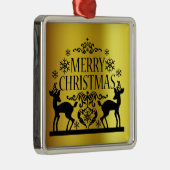 ブラックフェイク金ゴールドメリークリスマスメタルオーナメント メタルオーナメント (右)