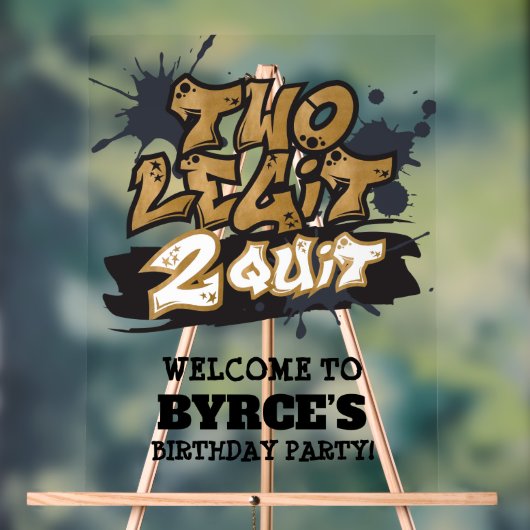 ブラックフェイク金ゴールド2レギ2やめ歓迎 アクリルサイン (ニュートラル)