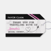 ブラックフェイスクレームブライダルシャワー ギフトタグ (正面(横))