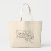 ブラックフェイス羊の牧羊犬ボーダーコリー トートバッグ (正面)