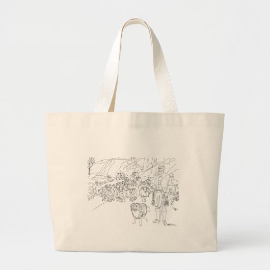 ブラックフェイス羊の牧羊犬ボーダーコリー トートバッグ (正面)