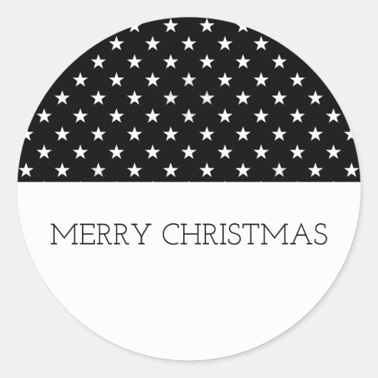 ブラックフェスティバルスターズホリデーステッカー ラウンドシール (正面)